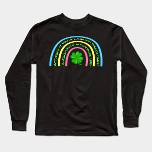 Shamrock Rainbow Patrick's Day Long Sleeve T-Shirt